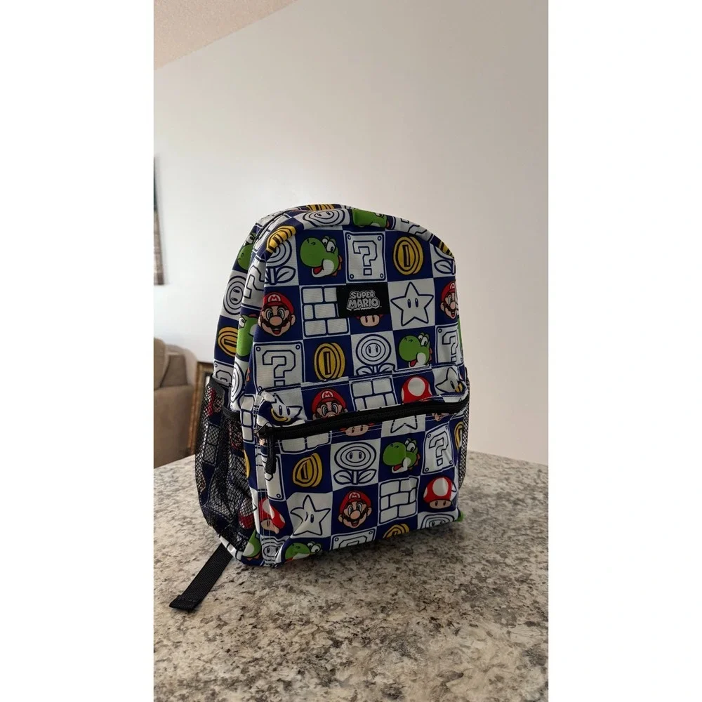 Nintendo Super Mario Bros Backpack Kids Boys School Bag Bookbag‎ 16 Inch New NWT